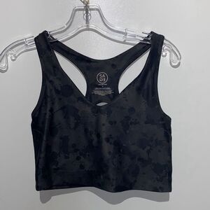 Sage Collective Women's Black Printed Racerback Bra Tank Top Size Medium